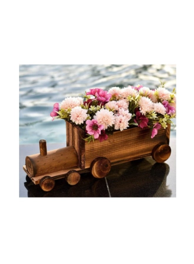 Wooden Train Planter Handmade Rustic  – Eco-Friendly Vintage Decor for Your Garden & Indoor Space - Image 3